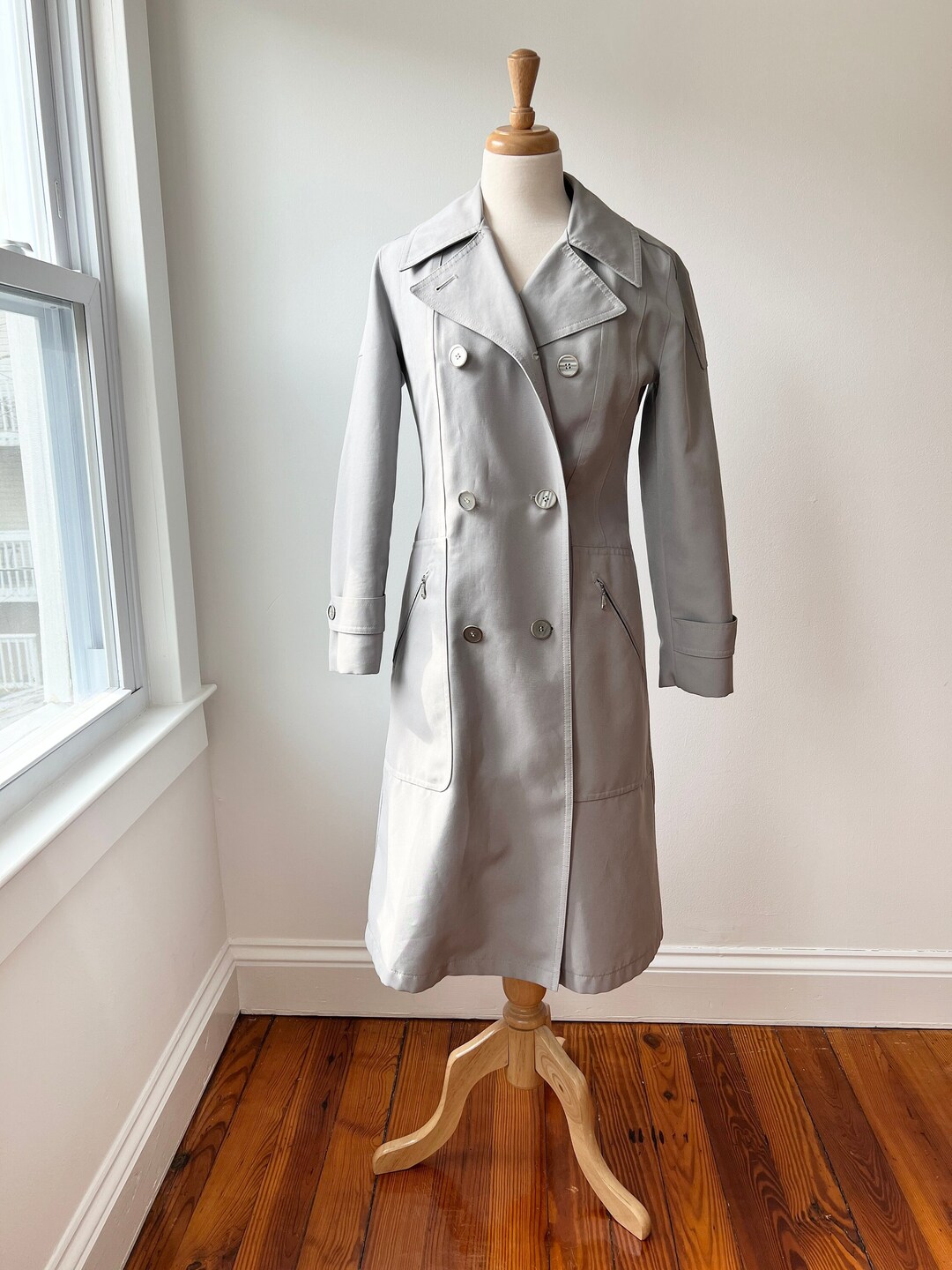 Vintage Misty Harbor Grey Rain Coat Size Sm/med, Minimalist Chic Spring