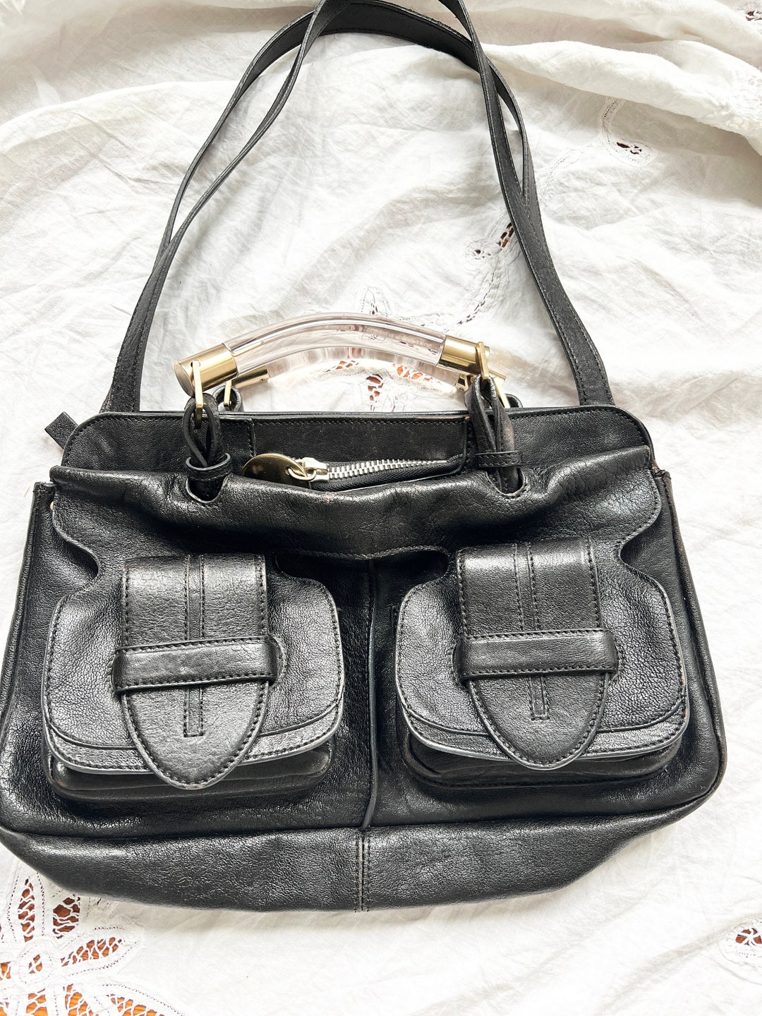 Vintage Chloe Saskia black Bag with original tags Authentic Etsy