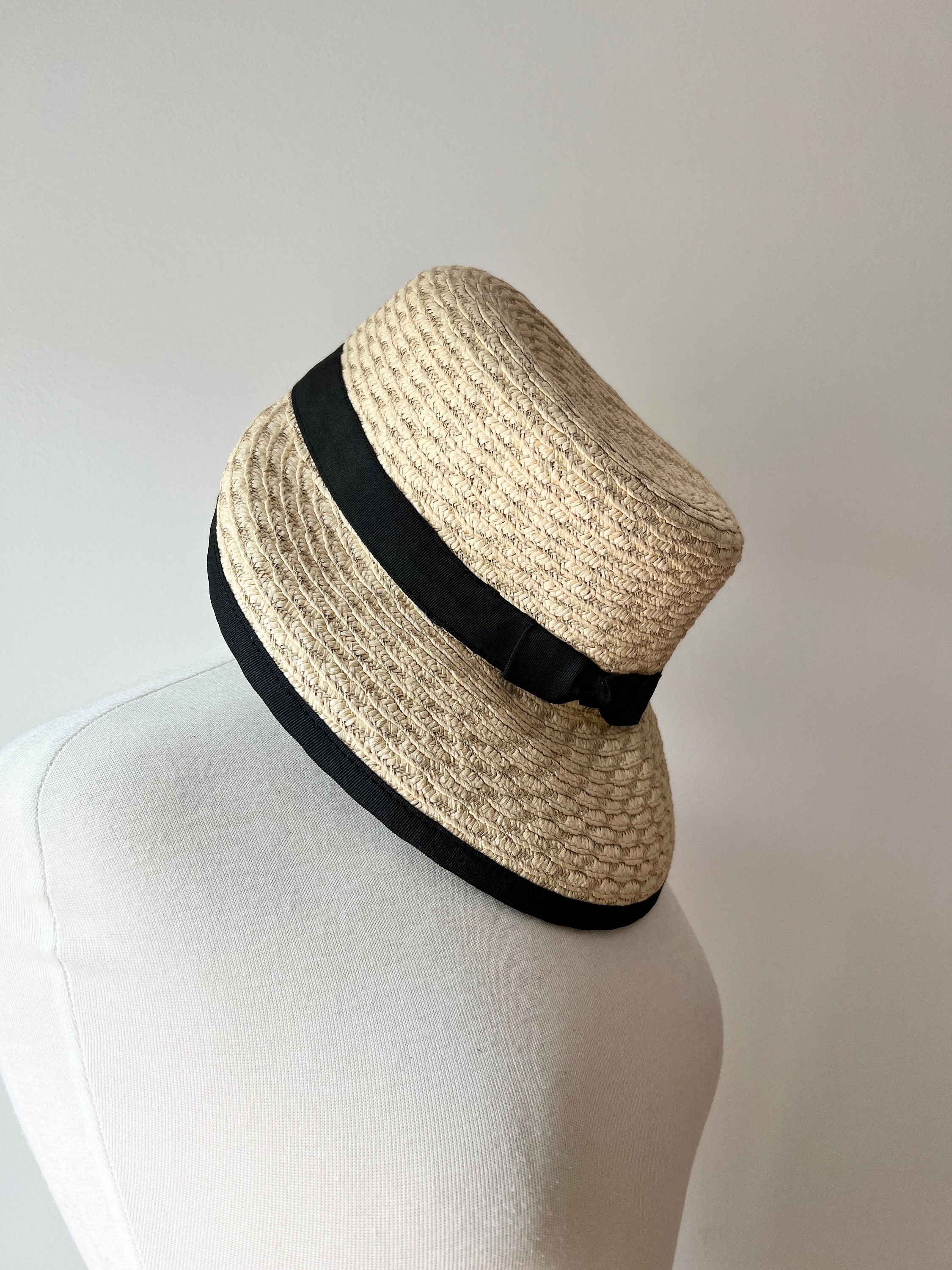 betmar Black and Natural Woven Straw Sun Hat and a matching purse Women main image 2