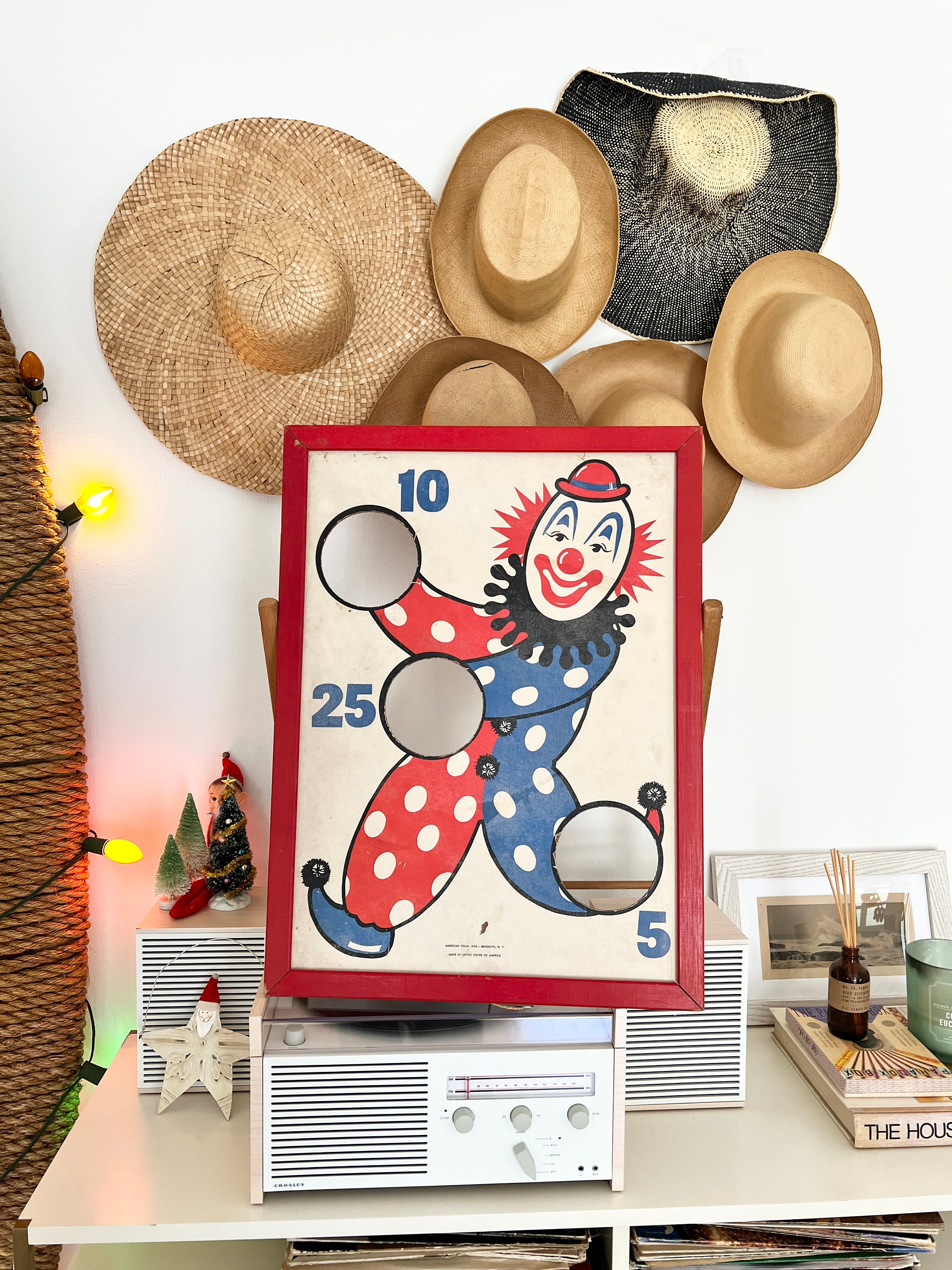 Vintage Clown Bean Bag Toss Carnival Game - American Visual Aids