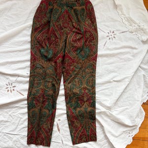 vintage silk paisley pants size 6
