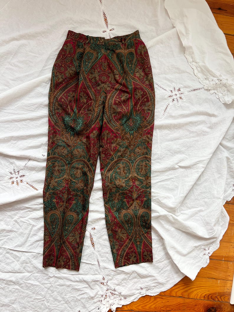 vintage silk paisley pants size 6