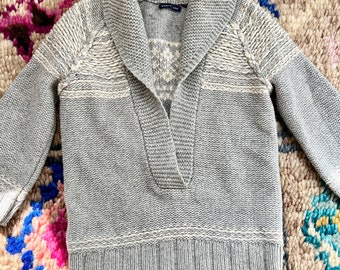 Vintage Brooks Brothers Merino Wool Sweater: Minimalist Blue