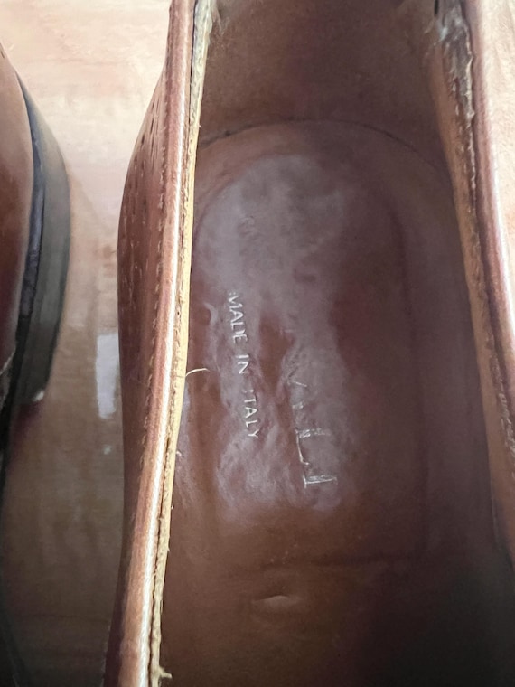 Canali Brown Leather Wingtip Oxford Shoes Made in Italy,  Mens Luxury Brogue Dress Shoes, Italian Designer shoes size 10 View 4