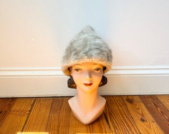 Vintage 1960s Mid Century Rabbit Fur Hat Real Fur Beret - Etsy display picture 1