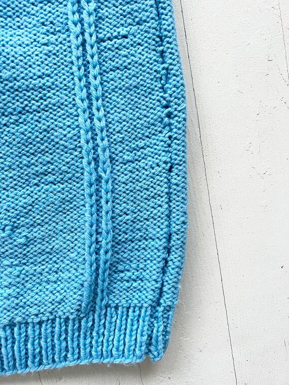 vintage 60s blue wool knit vest handmade sm-med, … - image 7