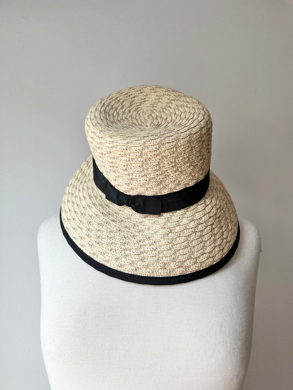 Vintage Betmar Straw Hat with black grosgrain ribb