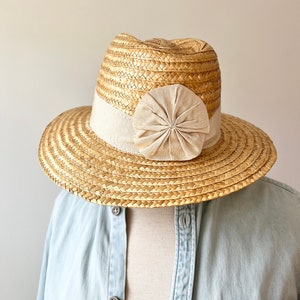 vintage 1950s straw sun hat with grosgrain ribbon Made in Italy by Betmar, braided straw vacation ha