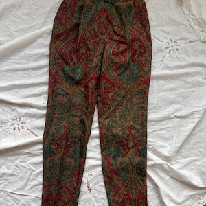 vintage silk paisley pants size 6