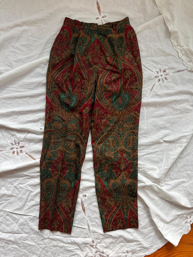 vintage silk paisley pants size 6