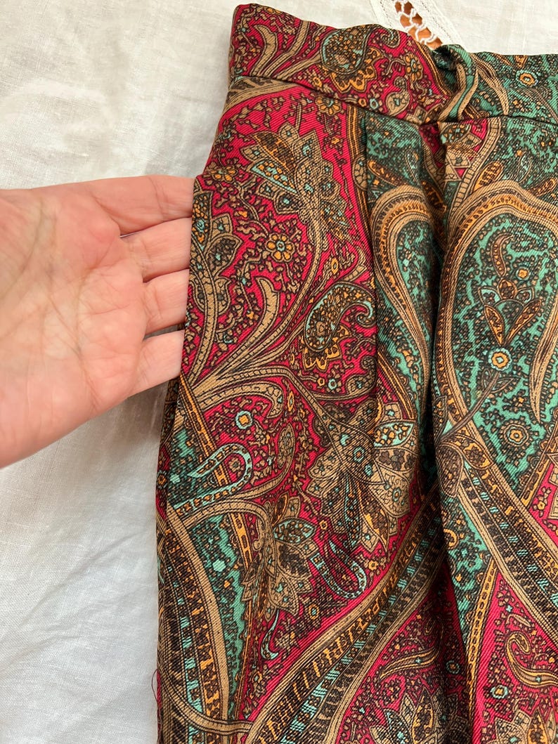 vintage silk paisley pants size 6