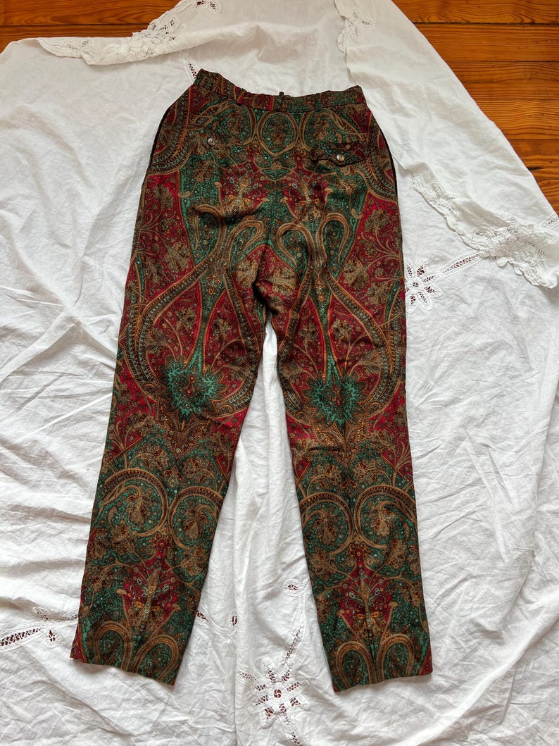 vintage silk paisley pants size 6