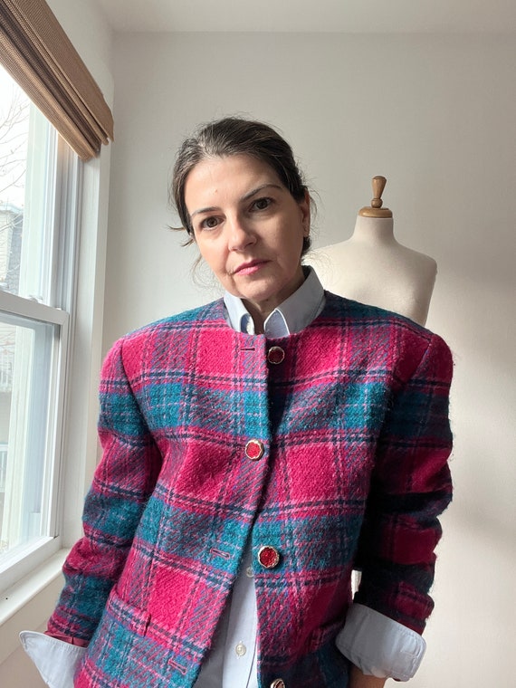 Vintage pink check plaid wool suit by Pendleton, … - image 7