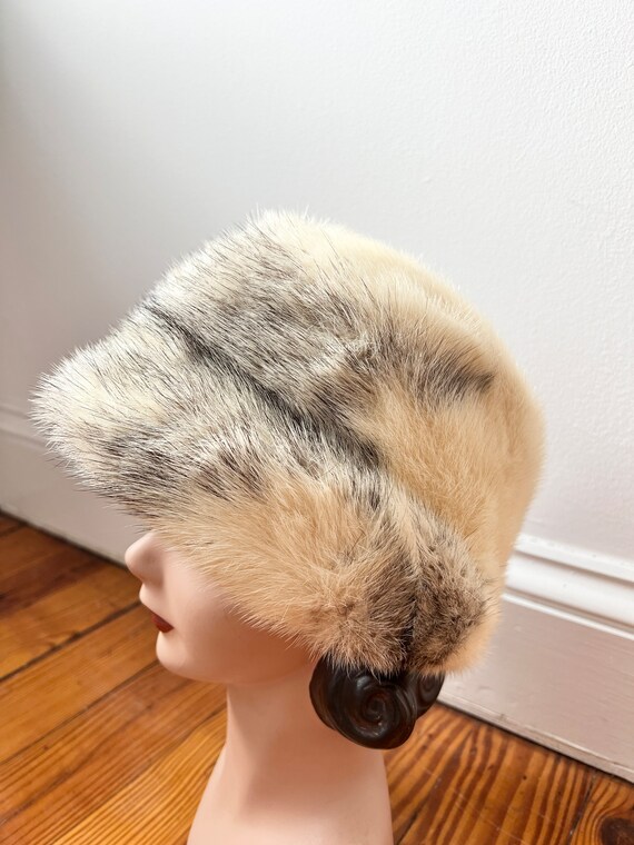 Vintage White Fur Hat Size Small, 50s Ivory Mink Fur Hat - Etsy display picture 1