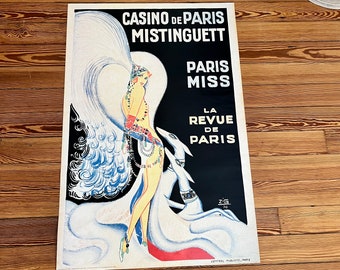 vintage casino de Paris MISTINGUETT art deco advertising poster 24 x 36 reproduction