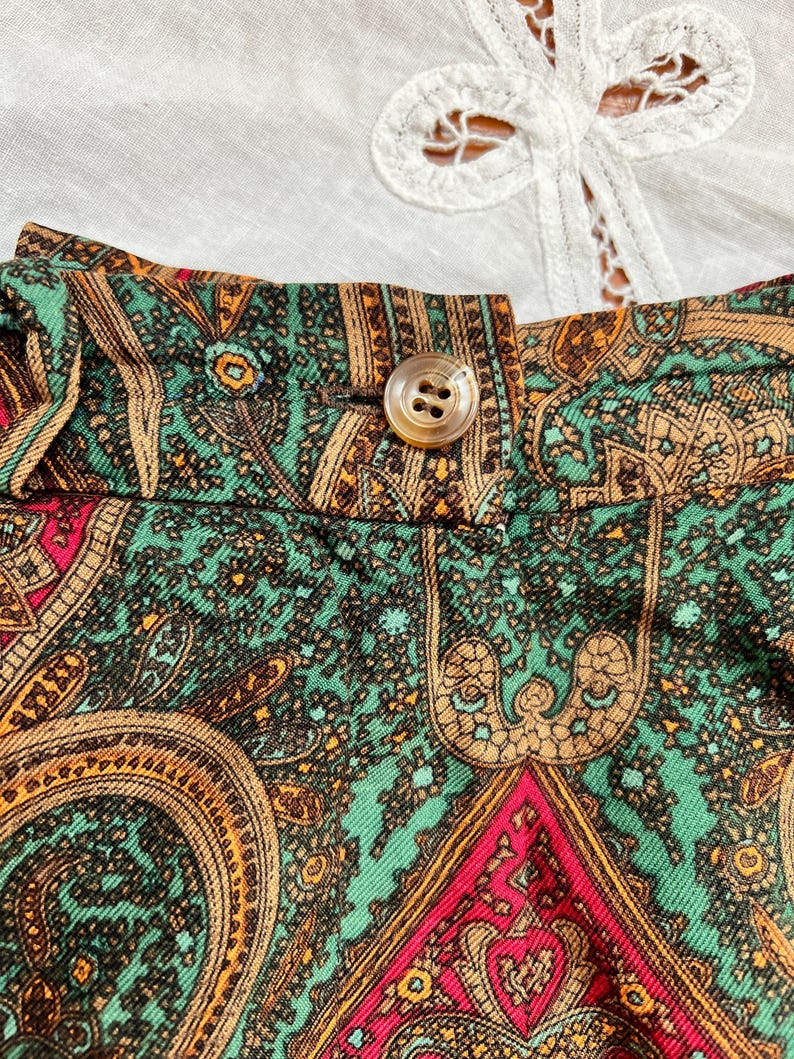 vintage silk paisley pants size 6