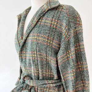 Vintage green plaid wool jacket size small