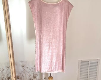 Alice & Olivia Pink Sequin Tshirt Mini Dress, Baby Pink Sleeveless Shift Dress Size Medium, Sequin T Shirt Dress - Etsy Alice & Olivia Pink Sequin Tshirt Mini Dress, Baby Pink Sleeveless Shift Dress Size Medium, Sequin T Shirt Dress - Etsy