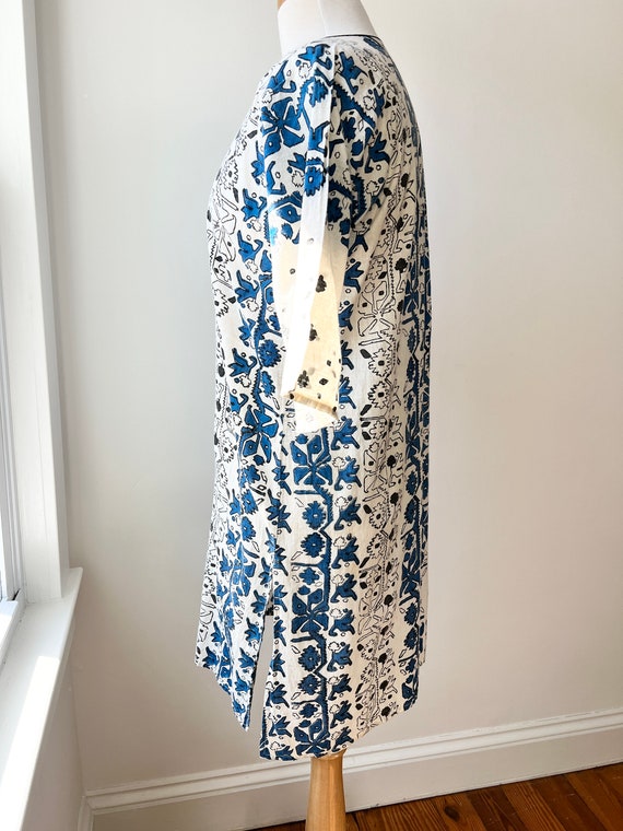 vintage block print kaftan size small, ethnic pri… - image 6