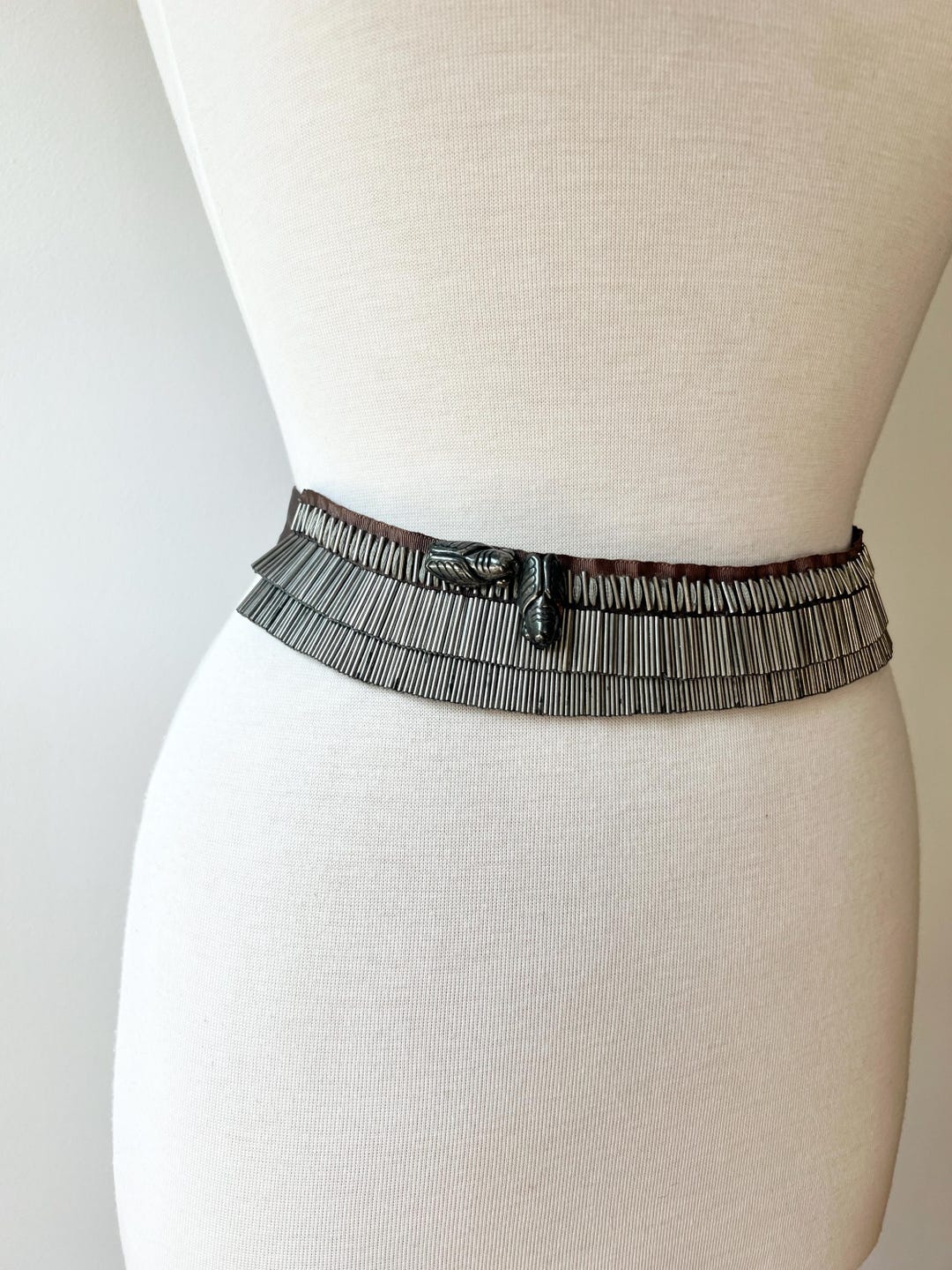 Vintage Silver Piazza Sempione Bug Belt, Silver Cicada Ribbon Belt ...