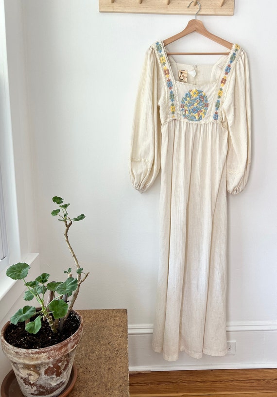 Rags by Kressandra Dress Vintage 1970s Boho Pink Mauv… - Gem