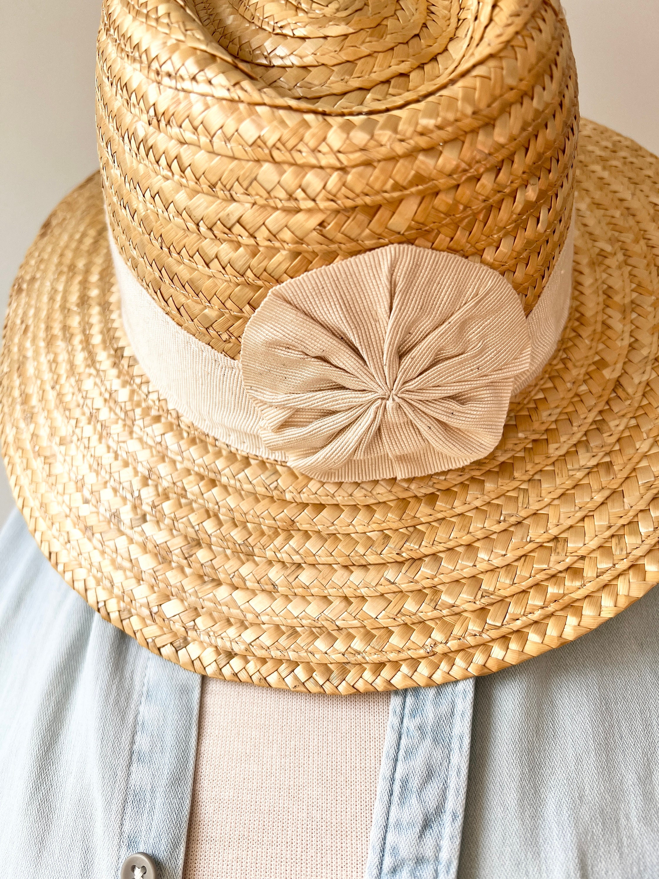 1950s Vintage Woven Straw Hat With Ribbon Trim Straw Casual 1950s Vintage Hats for Men for sale | eBay main image 2