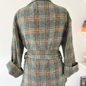 Vintage green plaid wool jacket size small