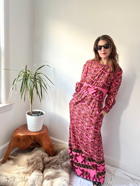 Vintage 1970s Indian Cotton Pink 