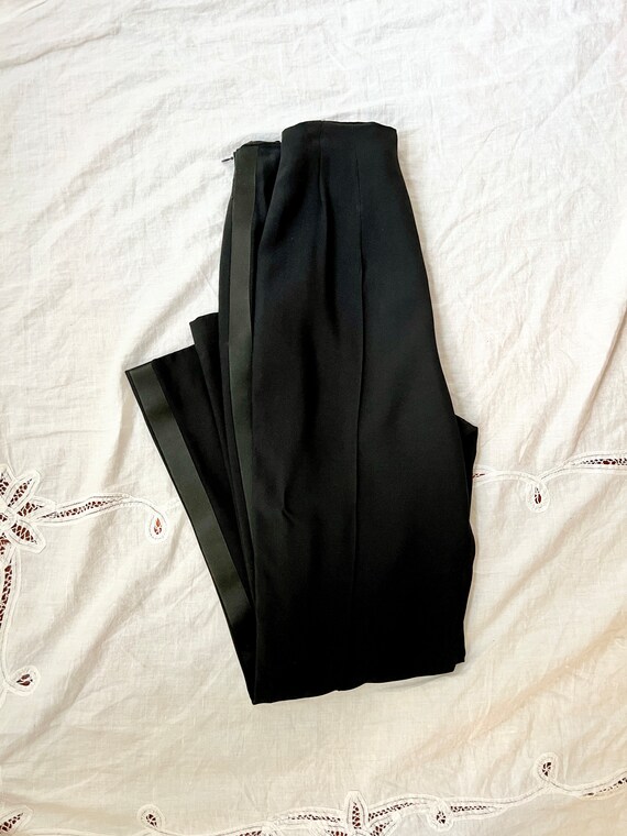 Vintage Dior Black Tuxedo pants size small, silk ciga… - Gem
