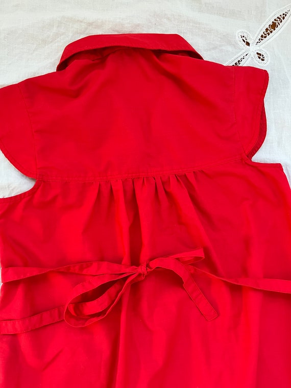 vintage 70s red cotton fit and flare summer dress… - image 4