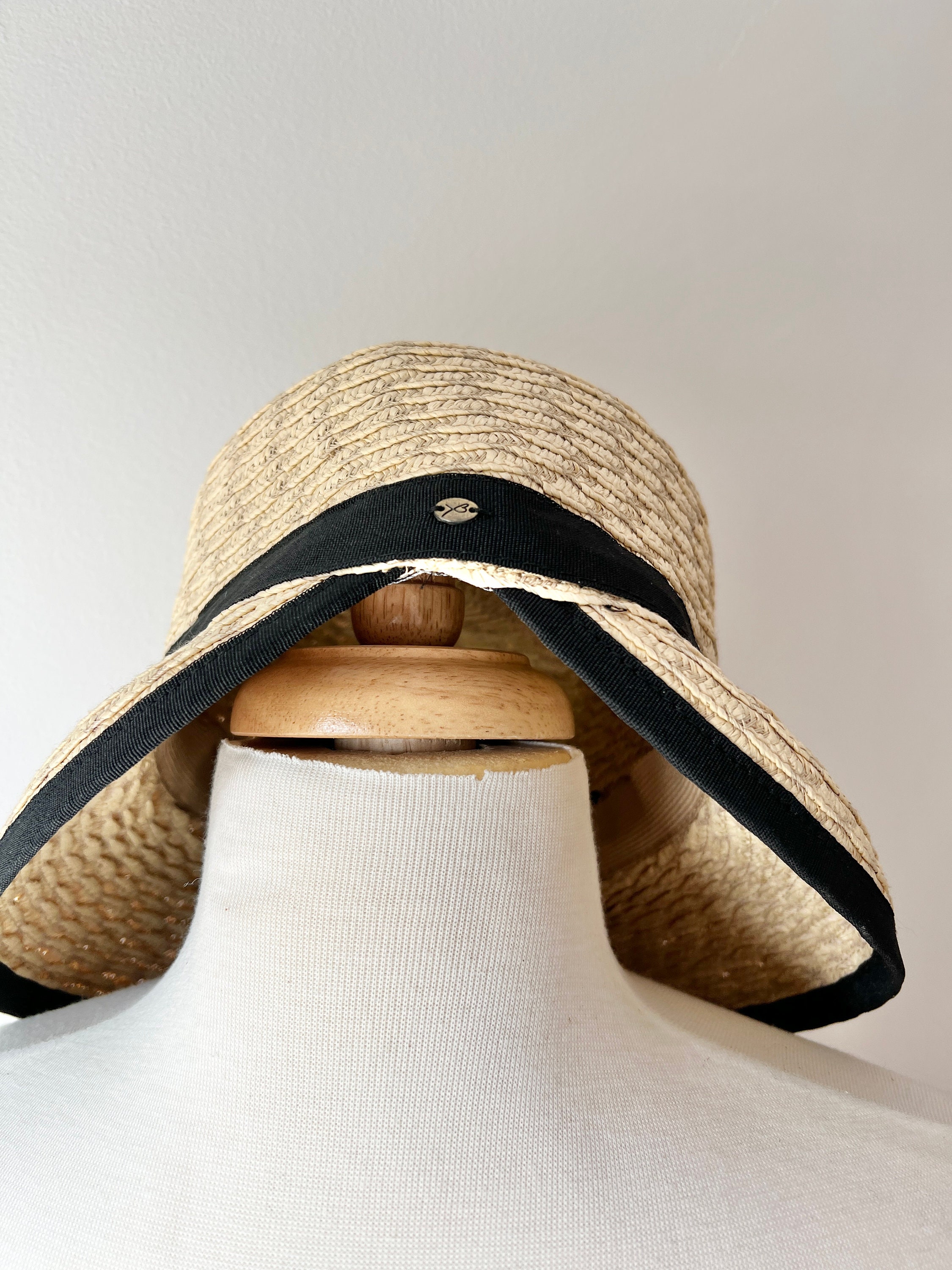 Betmar Two-Tone Woven Sun Hat with Black Ribbon Safari Ribbon Sun Hat – Village Hat Shop main image 3