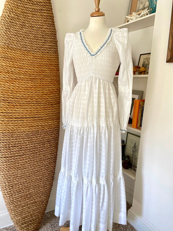 Buy Vintage White Smock Dress Size Small, Cottagecore Long Sleeve Nap Dress,  Poet Sleeve Renaissance Dress Online in India - Etsy