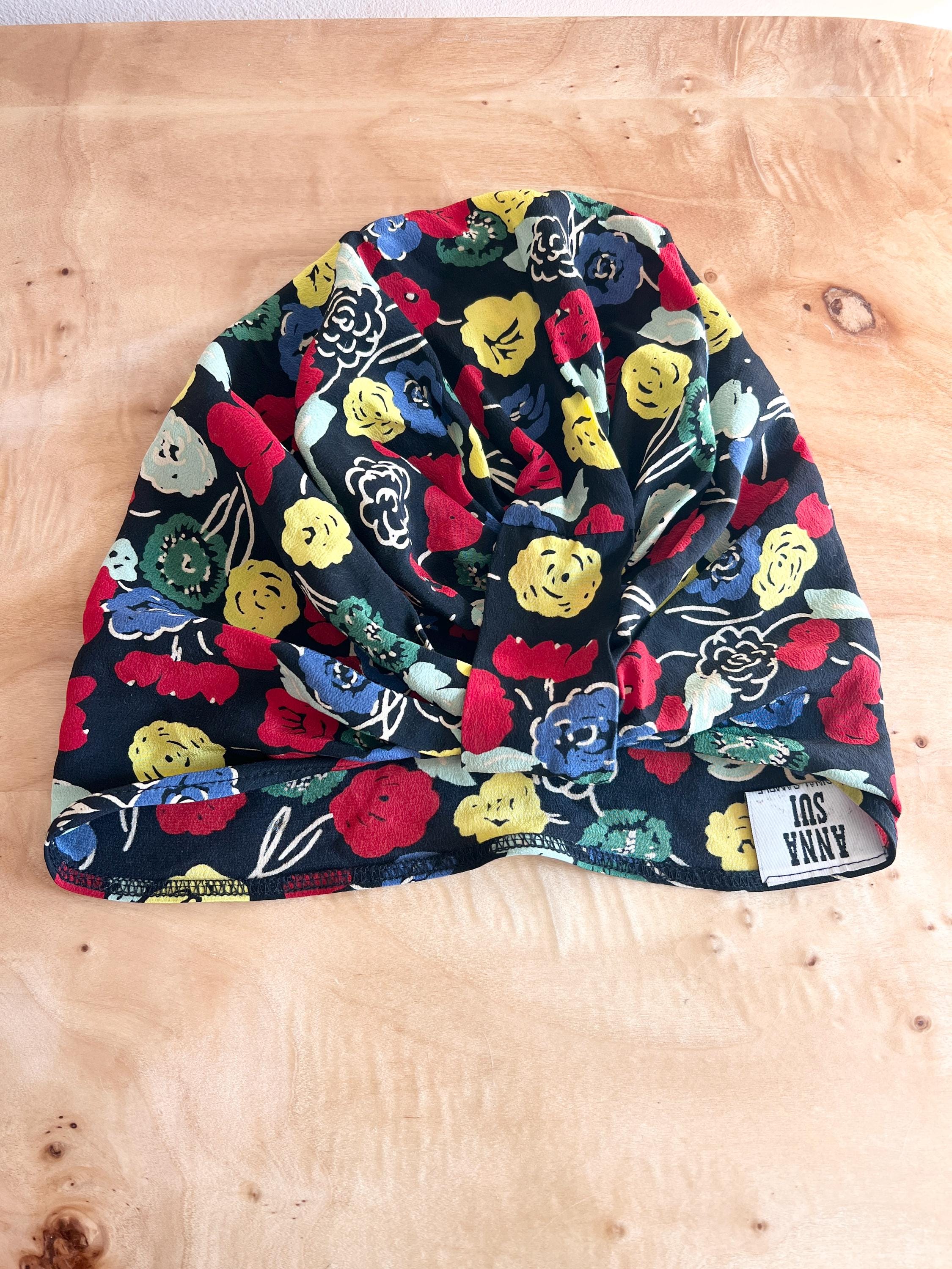 Vintage Anna Sui silk floral turban