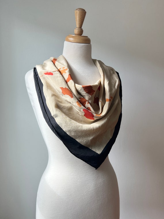 Vintage Hanae Mori Paris silk floral scarf, oversi