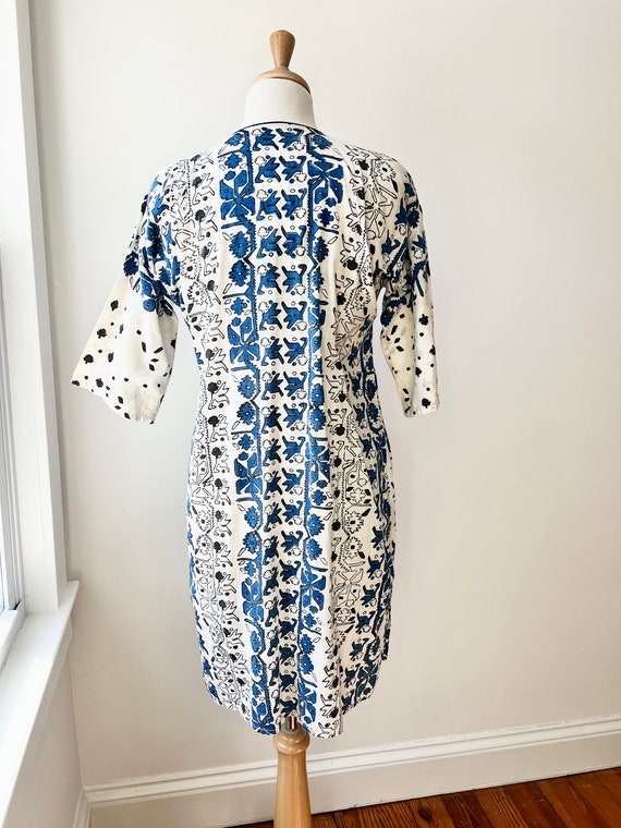 vintage block print kaftan size small, ethnic pri… - image 7