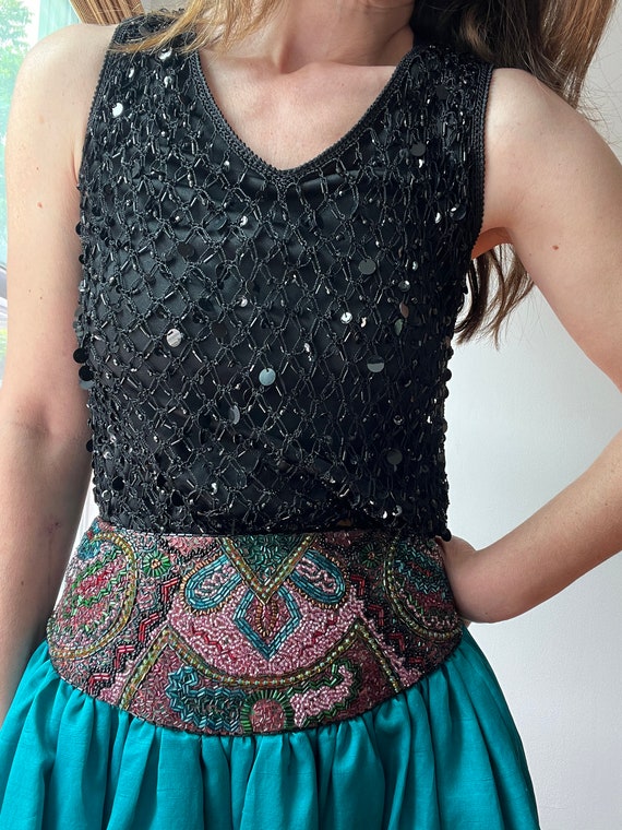 vintage 90s paillettes sleeveless top size small,… - image 9