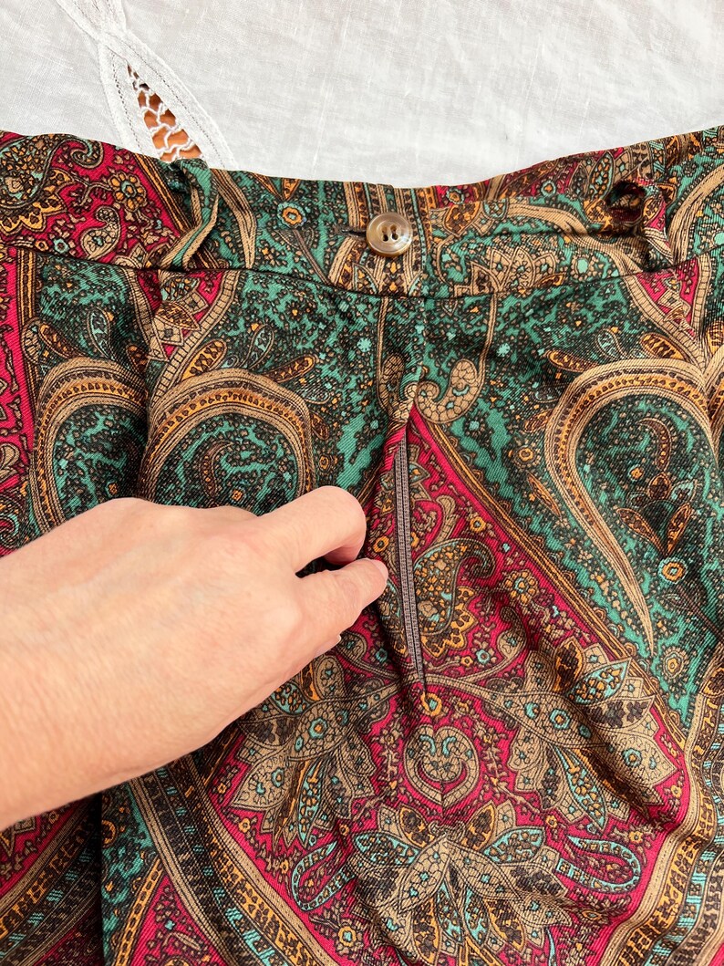 vintage silk paisley pants size 6