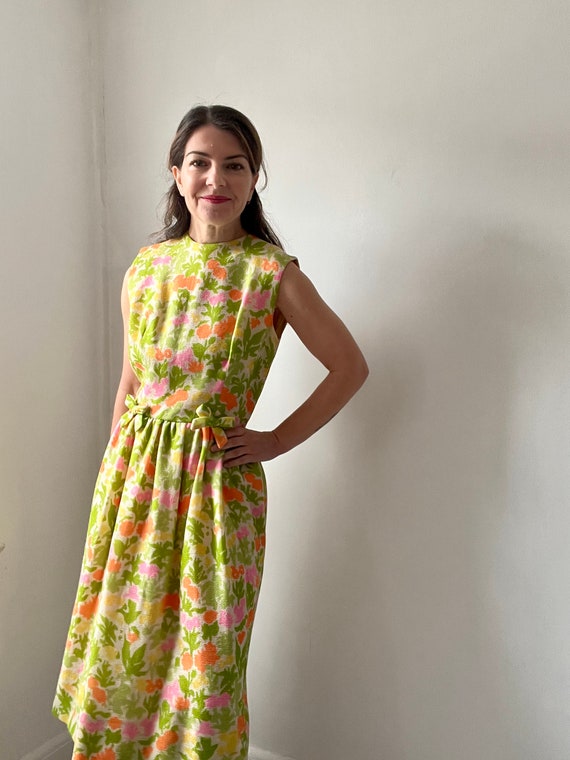 Vintage 1950s bright floral Lanz dress, sleeveles… - image 7