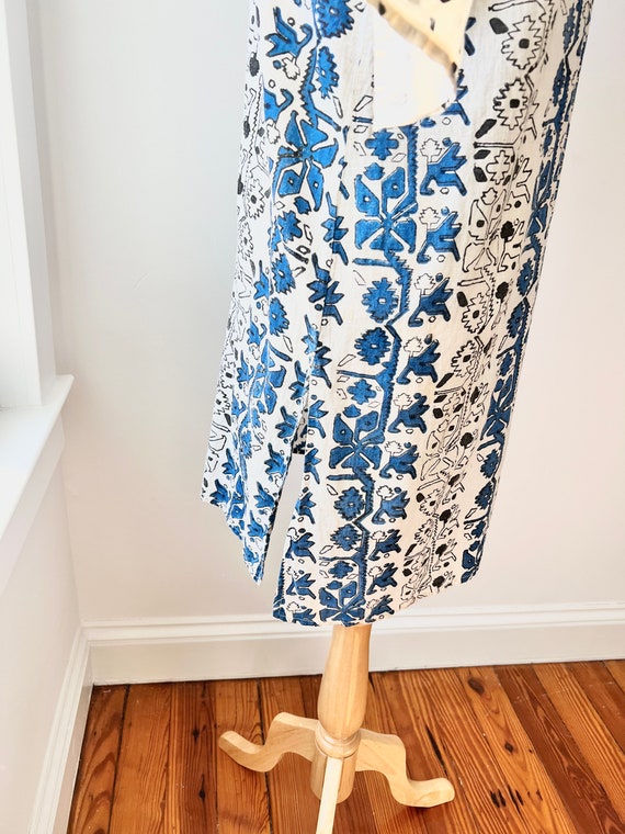 vintage block print kaftan size small, ethnic pri… - image 8