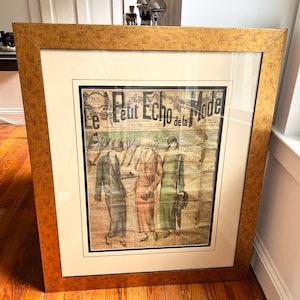 vintage french art print framed Le Petite echo de la Mode Paris 1924 large framed art print LOCAL p/u only, french fashion art print