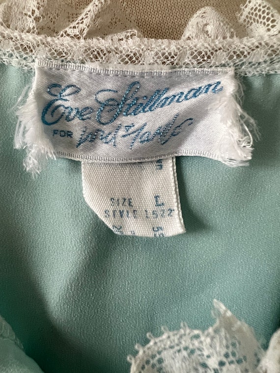 Vintage Eve Stillman Blue lace long sleeve nightg… - image 10