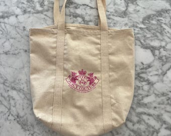 vintage Y2K Juicy Couture cotton tote bag, Juicy logo tote bag