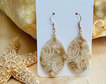 Beige Tortoise Shell Earrings