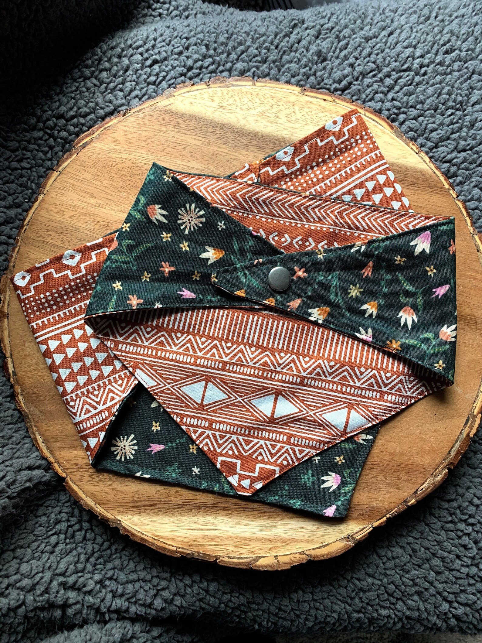 Reversible Dog Bandana with Snap Button Etsy