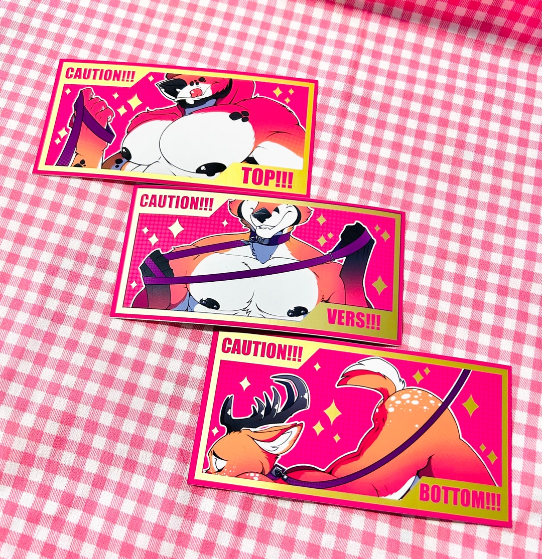 Furry: Caution!!! Top//vers//bottom Stickers - Etsy