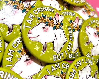 Cringe But Free: Pinback Button Badge