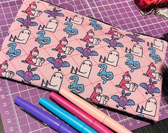 Chibi Cryptids: Canvas Pencil Case/Makeup Bag/Zippered Pouch