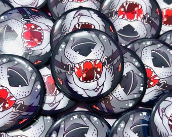 Furry: Wolf Ball Gag Pinback Button Badge