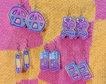 Pastel Punk/Pastel Goth: Rebel Baby Acrylic Earrings