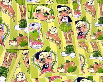 Original: Sour Apple Girl Sticker Sheet